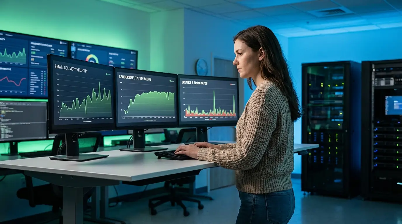 Ingeniero de sistemas monitoreando envio de email y reputacion IP